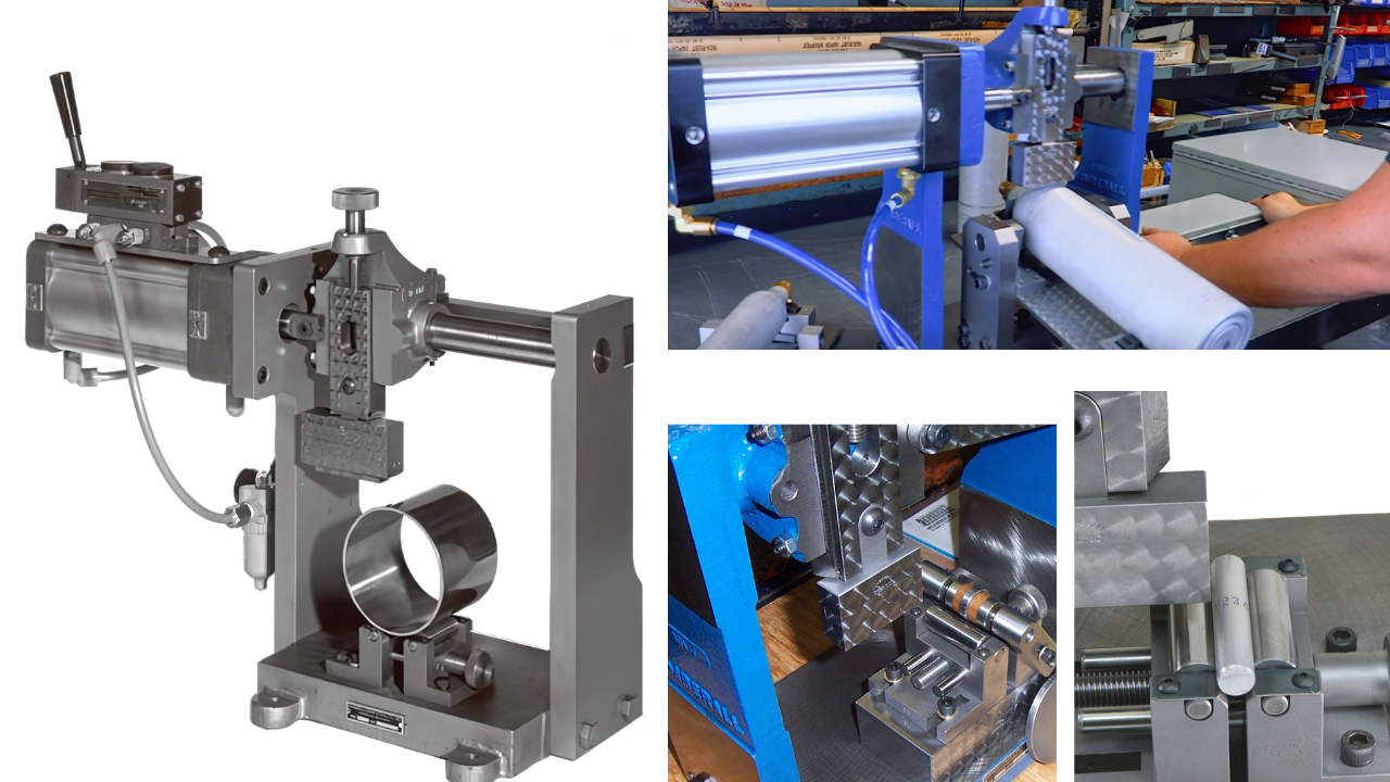 Oversize 301 Roll Marking Press Custom Model 301A - Gas Cylinder Marking - Large Diameter Steel Pipe - Coin Marking