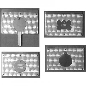 Numberall Custom Nests securely fit keys, dog tags, nameplates, and ID tags. Engineered for precision, they provide stability for clear marks.