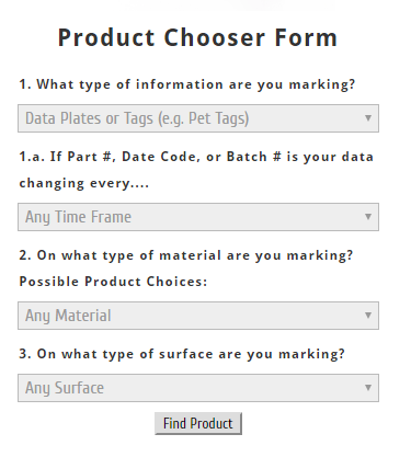 Find the Right Marking Device with Numberall’s Product Chooser